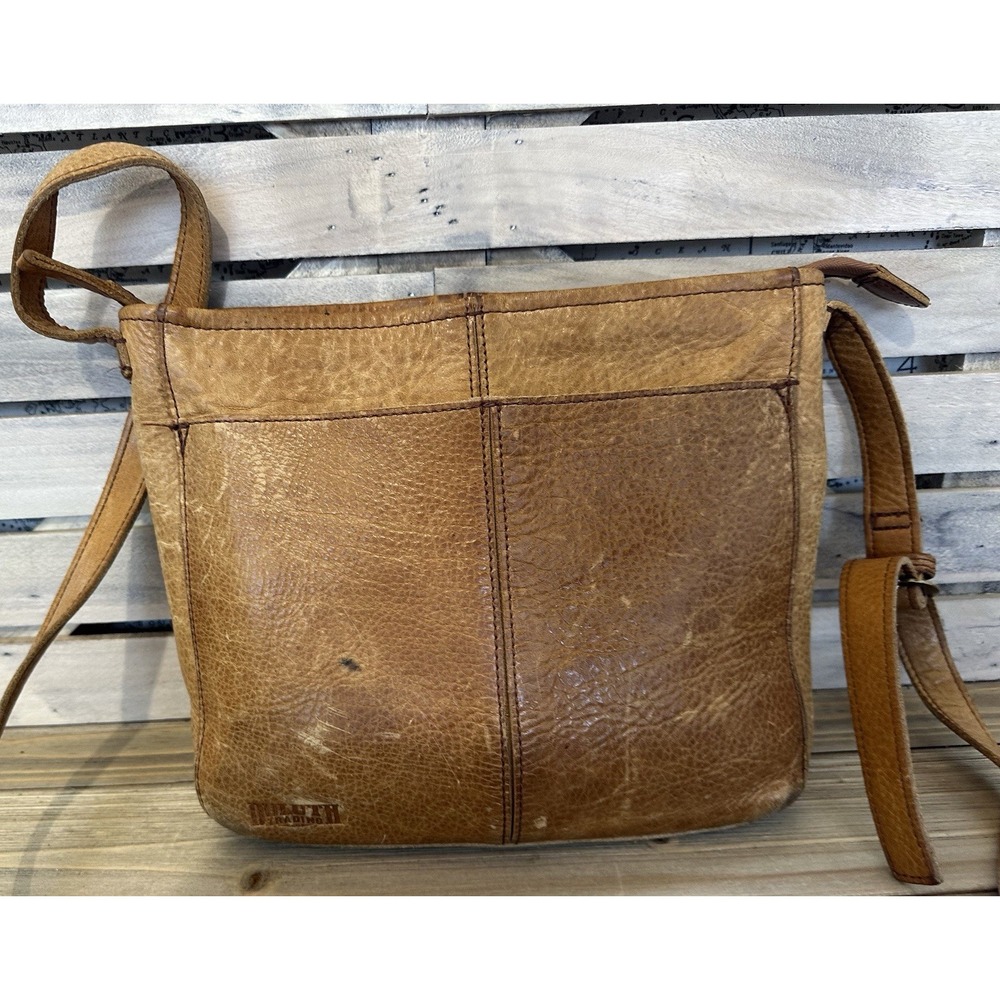 Duluth Purse Crossbody Bison Leather Retro VTG Distressed Grunge Cowgirl
